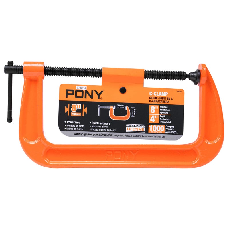 Pony Jorgensen 2680 8-Inch C-Clamp, Orange - Image 5